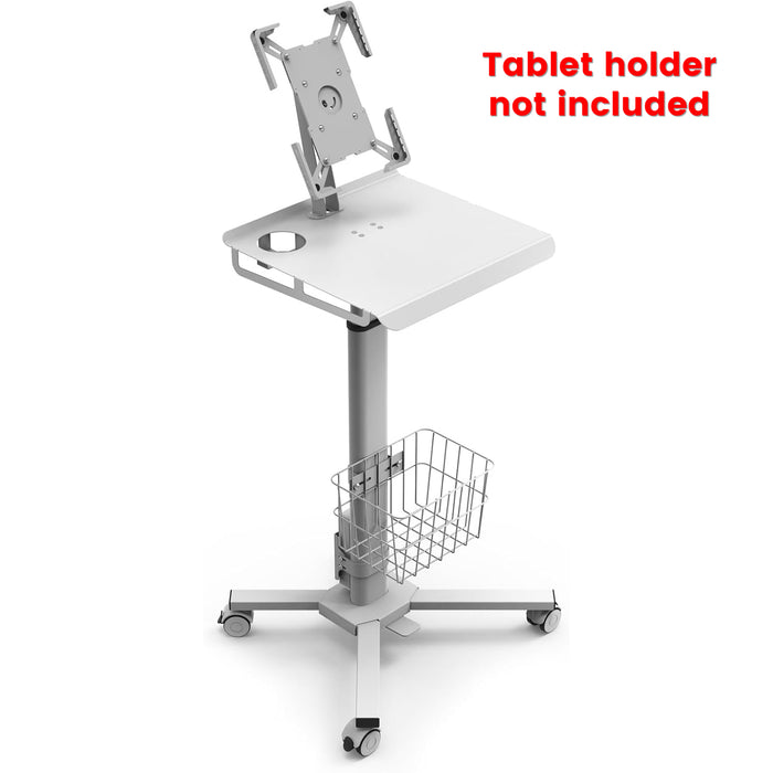 Height‑Adjustable Rolling Laptop Work Station Desk with Wheels Utility Medical Cart