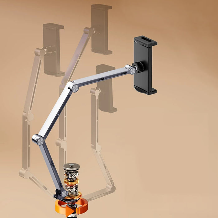 Aluminum Floor Tablet/iPad/Phone Holder Stand Mechanical Arm 360° Rotating