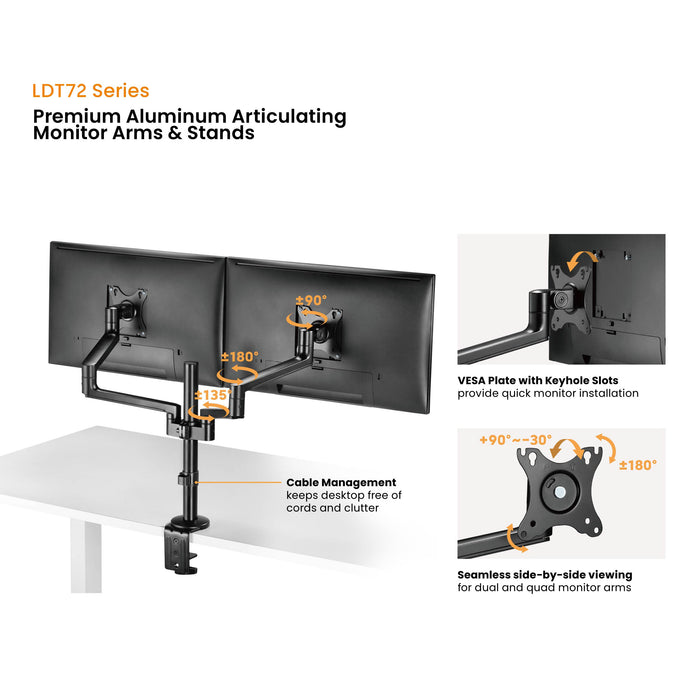 Premium Aluminum Articualting Monitor Arms Mount Stands 4 screens
