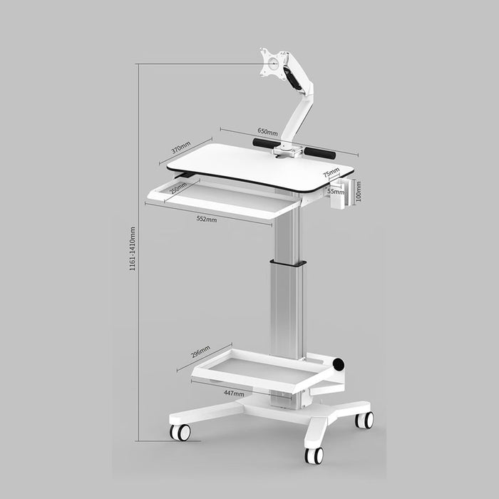 Mobile Work Station with CPU and Monitor Mount Utility Cart MCS3