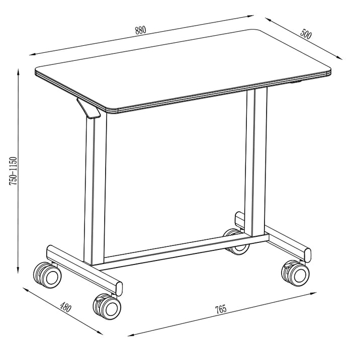 Mobile WHEELY Sit Stand Desk 880X500MM FC101ww