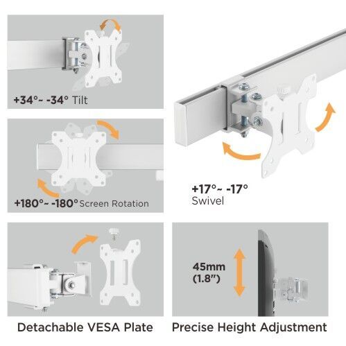 Quad Screens Heavy-Duty Aluminum Monitor Arms MTLDMA04 ETA10.20