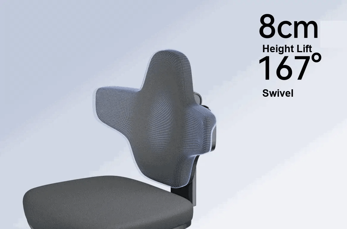8cm Height Lift & 167° Swivel