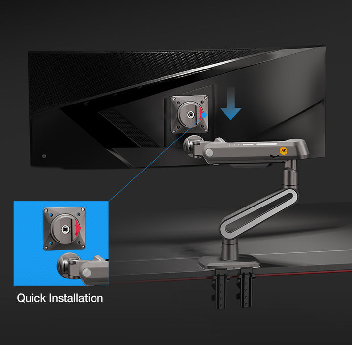 Gaming Monitor Arm – 27″–50″ Curved Screen (holds 18 kg) A6