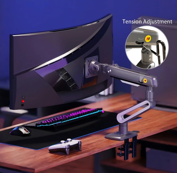 Gaming Monitor Arm – 27″–50″ Curved Screen (holds 18 kg) A6
