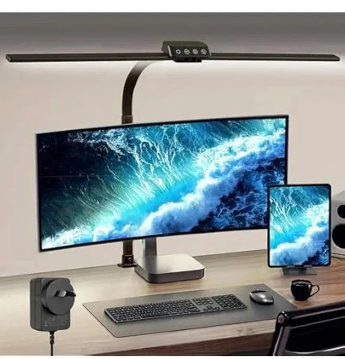 SoftGlow Clamp LED Desk Lamp Wide Bar Eye‑Care Monitor Light