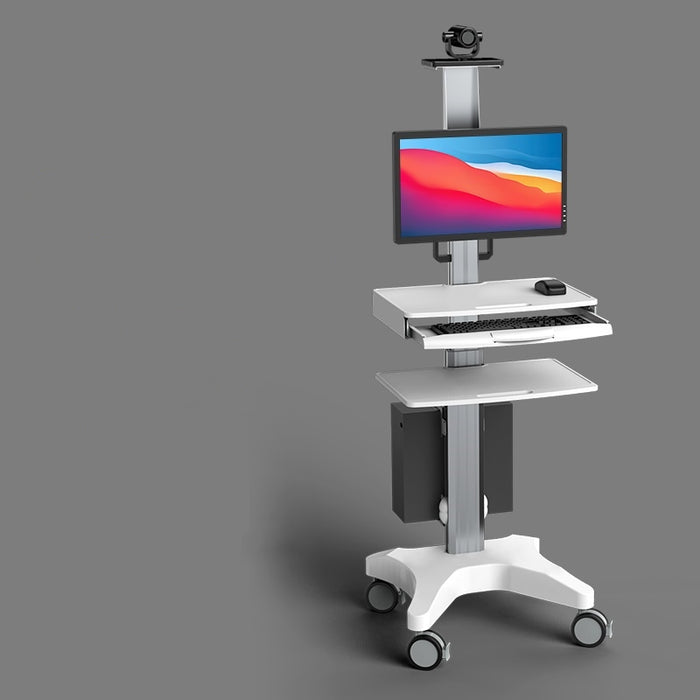 Clinic Mobile Computer Cpu Monitor Cart 1700mm