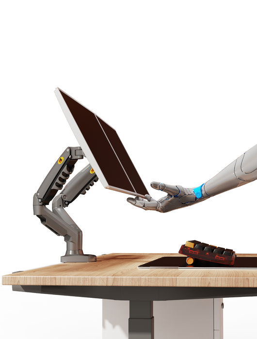 Dual Monitor Arm for 17-27" Screens Gas Spring Adjustment