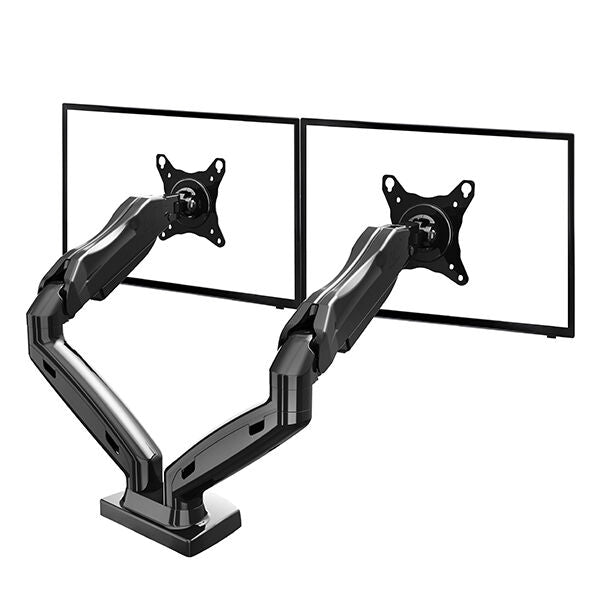 Dual Monitor Arm for 17-27" Screens Gas Spring Adjustment