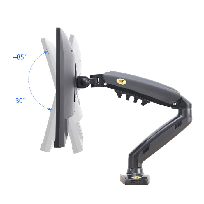 Dual Monitor Arm for 17-27" Screens Gas Spring Adjustment