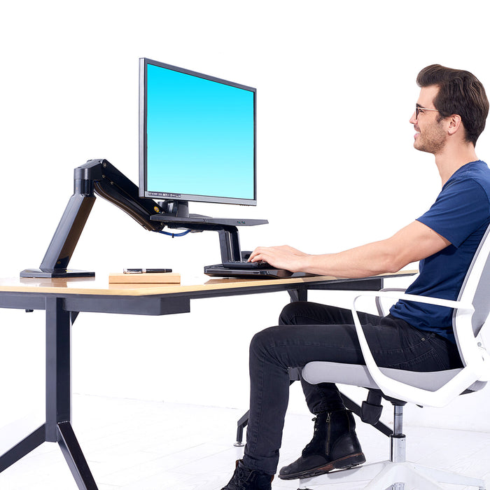 24"-35" FC55-B Sit Stand Desk Single Screen Mount