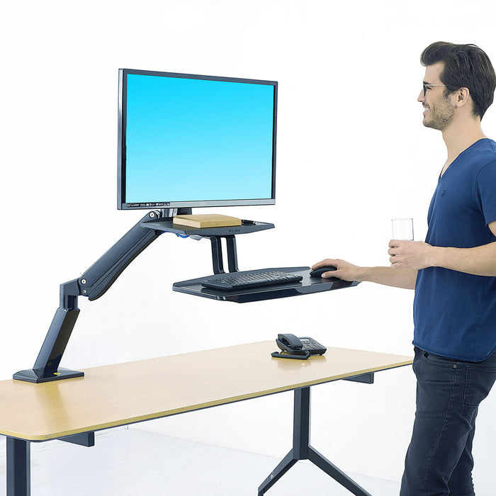 24"-35" FC55-B Sit Stand Desk Single Screen Mount