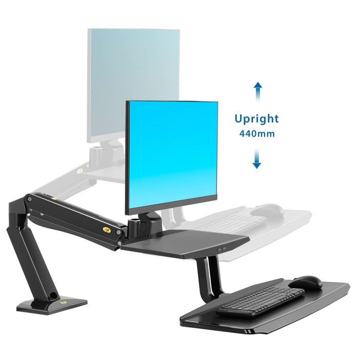 24"-35" FC55-B Sit Stand Desk Single Screen Mount