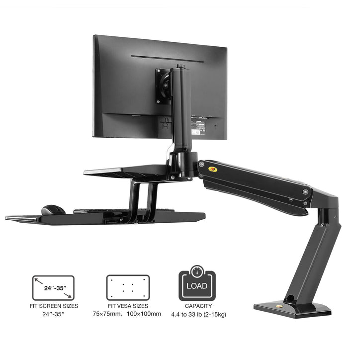 24"-35" FC55-B Sit Stand Desk Single Screen Mount