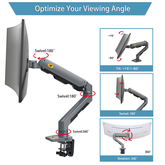 NB Curved Screen Monitor Mount HD G60-G North Bayou for large screens up to 16kg
