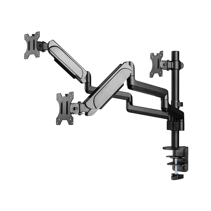 Pole Mounted Gas Spring Monitor Arms Mount Stand 3 Screens
