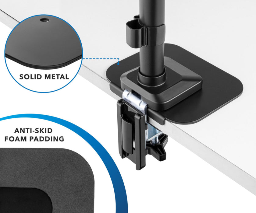 Reinforcement Plate Solid Metal Desk Clamp Base Support for Monitor Arm Protects Desktop
