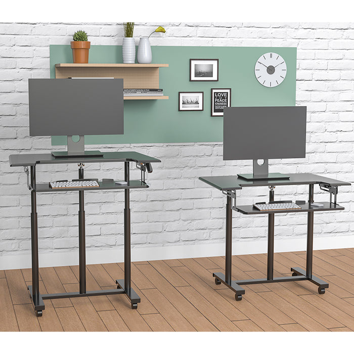 Mobile WHEELY Sit Stand Desk 899X564MM FDS301
