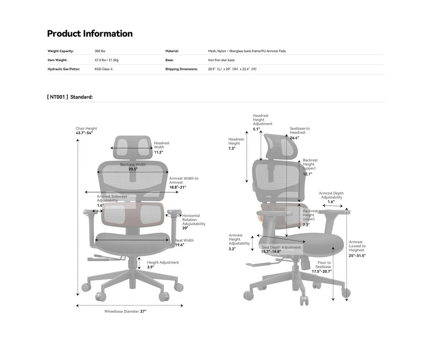 Newtral Ergonomic Home Office Chair with Auto-Following Lumbar Support