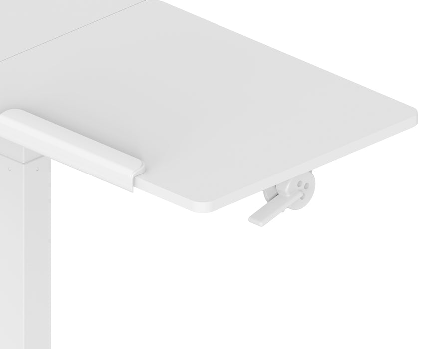 Gku Adjustable Height Overbed Side Table | Tilting Split Laptop Desk with Cup Holder, Mobile Sofa Standing Desk FA127 White