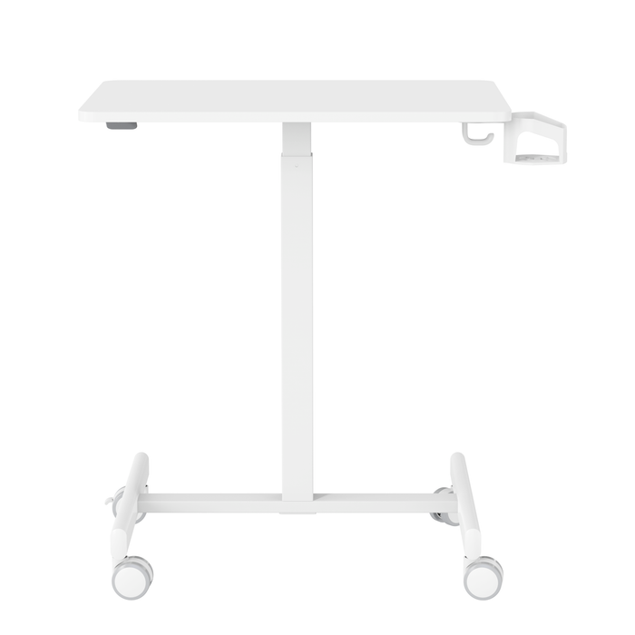 GKU Adjustable Mobile Standing Desk with Wheely & Cup Holder 650x480mm F047-FDS106B-A2,white/cup/ hook