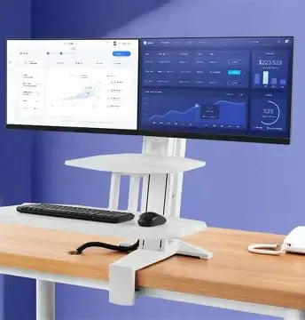 st35-3A Work station Standing TRIPLE Monior Mount Screen Sit Stand 19-24" up to 11kg