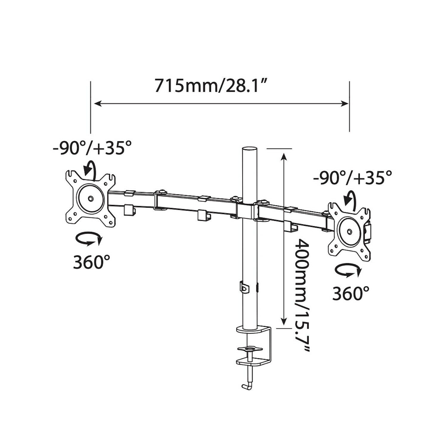 gku™ EYZ-Riser Dual Monitor Mount Arm | gku.