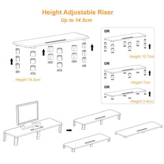 gku™ Height Adjustable Extra Large Monitor Riser Stand | gku.