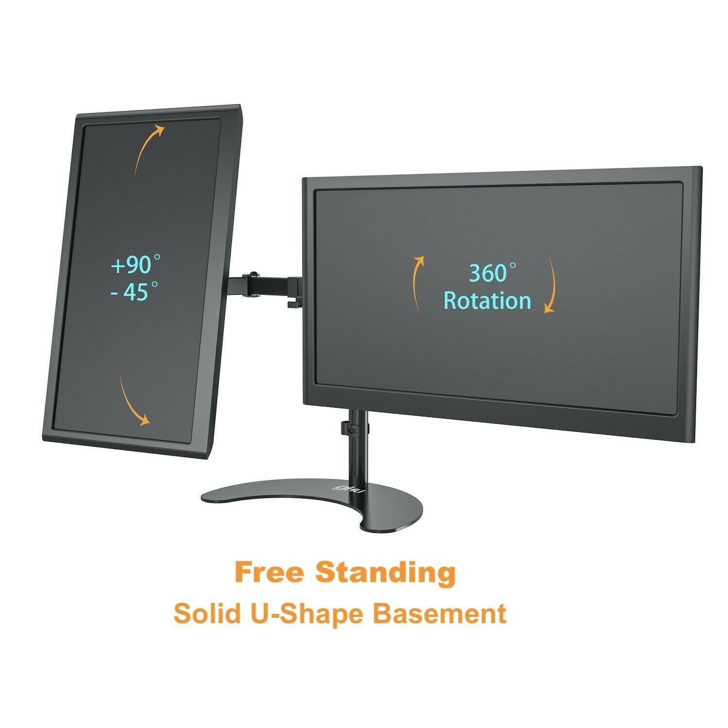 gku™ EZY-Riser Dual Monitor Mount Free Standing Dual Arm | gku.