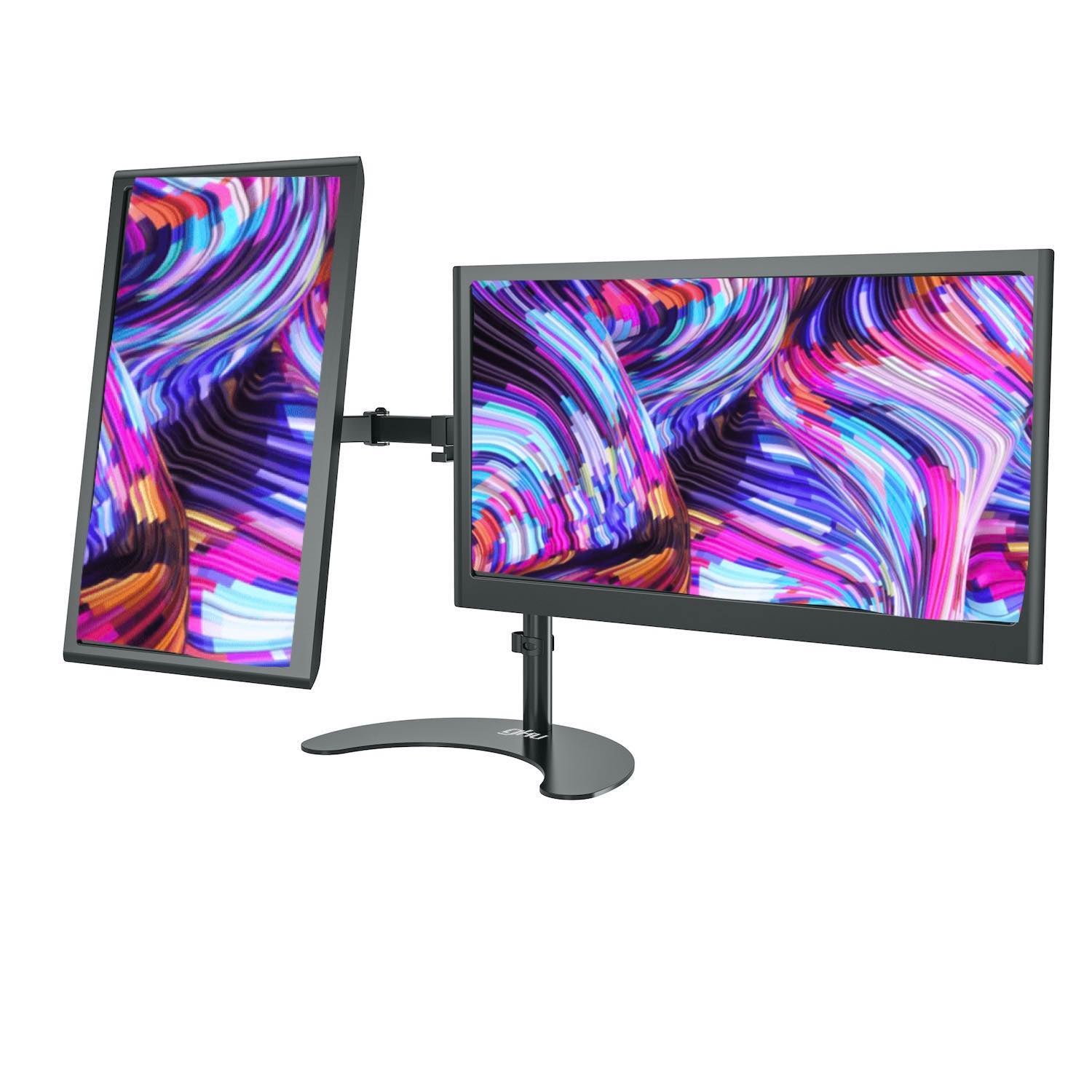 gku™ EZY-Riser Dual Monitor Mount Free Standing Dual Arm | gku.