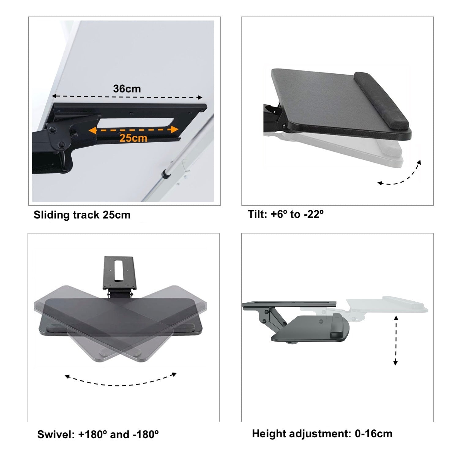 gku™ Adjustable Keyboard and Mouse Tray | gku.