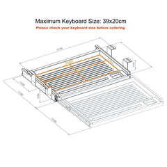 gku™ Under Desk KeyBoard Tray Storage drawer | gku.