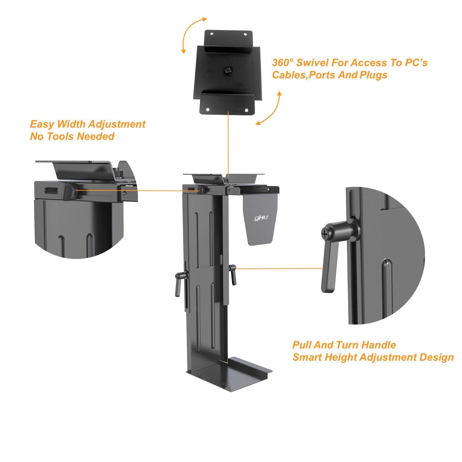 gku™ Under Desk PC Mount Bracket | gku.