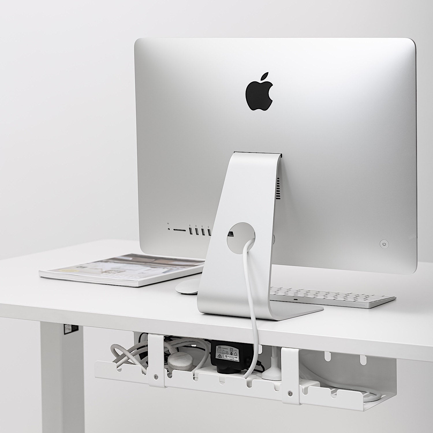 Desk shop cable tray